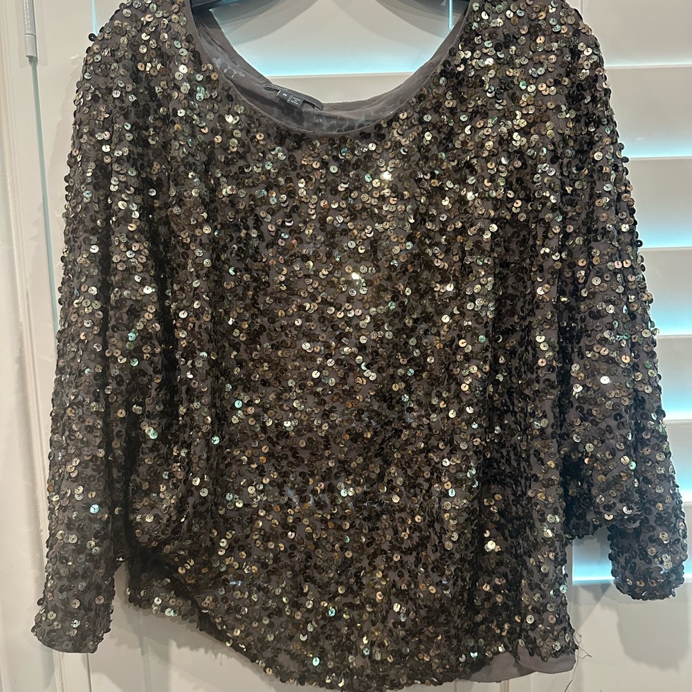 Vince Sequin Embellished Blouse - Silver